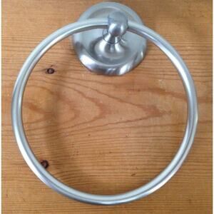 Brushed Chrome Satin Nickel Wall Mount Ready Bathroom Hand Towel Hook Loop